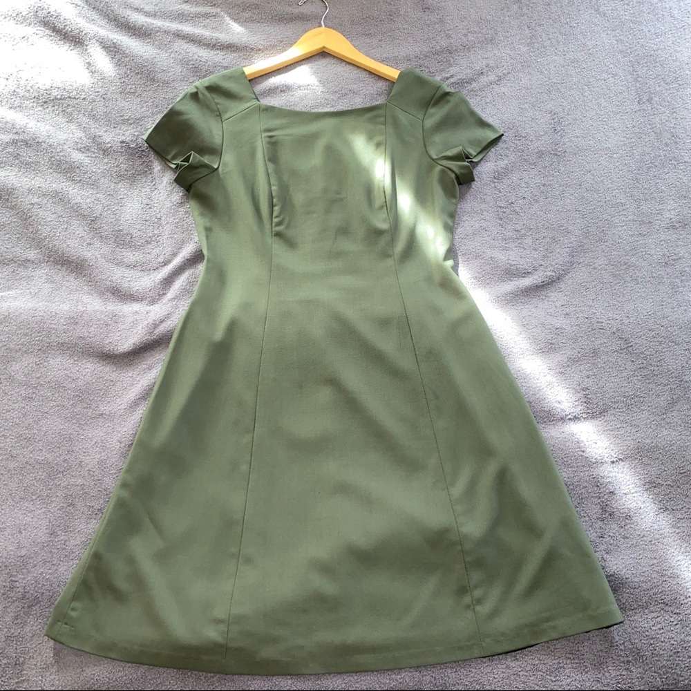 THEORY Olive/ Green Slate Short sleeve Dress Sz 8